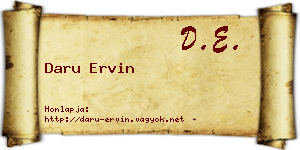 Daru Ervin névjegykártya