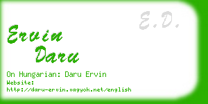 ervin daru business card